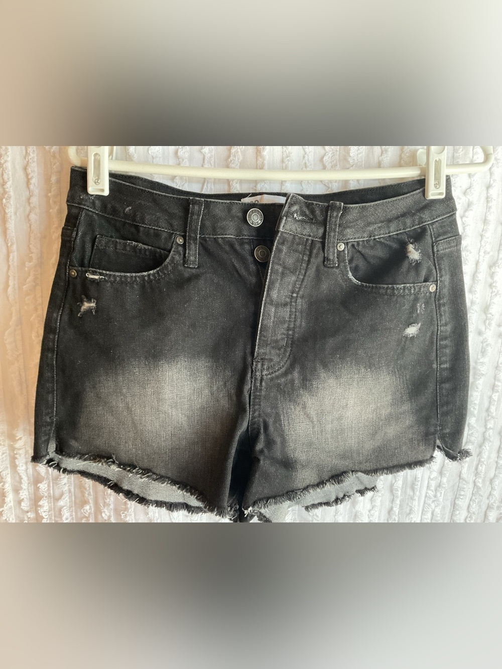 RSO VINTAGE Black Distressed Denim BOOTY Shorts 5/27